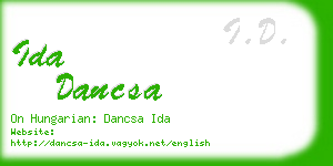 ida dancsa business card